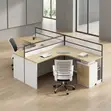 Curved Two-Person Office Workstation Desk - 4