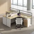 Curved Two-Person Office Workstation Desk - 5