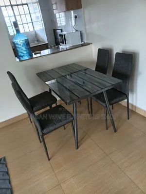 ARK Dining Set Mstatili - Kijivu Giza (Mpya Kabisa)