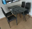 ARK Dining Set Mstatili - Kijivu Giza (Mpya Kabisa) - 2