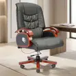 Kiti cha Ofisi cha Mtendaji cha Kukunja chenye Upholstery ya Ngozi Nyeusi - 3