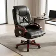 Kiti cha Ofisi cha Mtendaji cha Kukunja chenye Upholstery ya Ngozi Nyeusi - 5