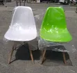Eames Style Chairs (White/Green) - 2