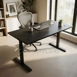 Black Adjustable Sit & Stand Desk - 120cm