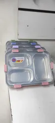 Modern Leak-Proof 3-Grid Stainless Steel Lunch Box - 1