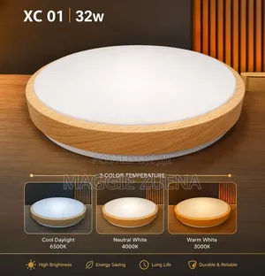 Wooden Ceiling Lamps - LED Tricolor