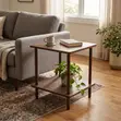 Square Wooden Side Stool - Brand New - 2