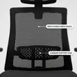 Kiti cha Orthopedic Mesh Lumbar chenye Headrest - 4