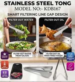 Stainless Steel Oil & Water Filtering Tongs
