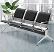 Black Padded 3-Seater Hospital Waiting Chairs - 1