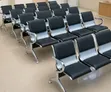 Black Padded 3-Seater Hospital Waiting Chairs - 2