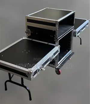 Professional 10U DJ Combo Flight Case Rack with Dual Side Tables