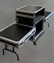 Professional 10U DJ Combo Flight Case Rack with Dual Side Tables - 1