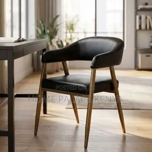 Home Palace Round Back Leather Accent Chair