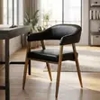 Home Palace Round Back Leather Accent Chair - 1