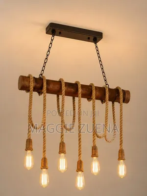 Hemp Bamboo Chandelier - Brand New