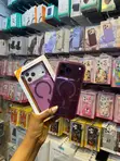 Kifaa cha Simu cha Sumaku chenye Mng'ao wa Cherry/Burgundy kwa iPhone - 1