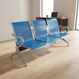 Blue 3-Seater Reception Bench - 1