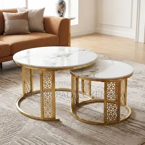 Large Marble Coffee Table Set