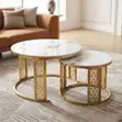 Large Marble Coffee Table Set - 1