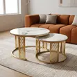 Large Marble Coffee Table Set - 2