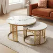 Large Marble Coffee Table Set - 3