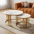 Large Marble Coffee Table Set - 4