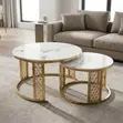 Large Marble Coffee Table Set - 5