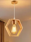 Geometric Wood Pendant Lights - 3