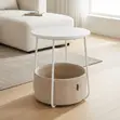 Modern White Round Side Table - 1