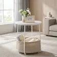 Modern White Round Side Table - 3
