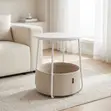 Modern White Round Side Table - 5