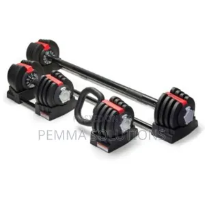 24Kg Adjustable Dumbbell, Barbell & Kettlebell Set