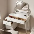 Vanity Set Nyeupe ya Vipodozi yenye Kioo na LED - 1