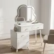 Vanity Set Nyeupe ya Vipodozi yenye Kioo na LED - 5