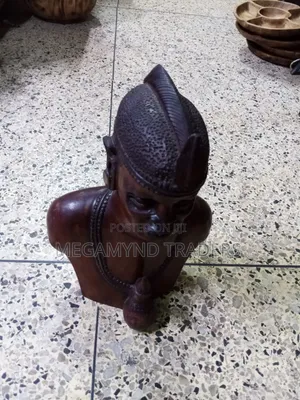 Hand Carved African Man Wood Sculpture