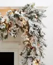 2.7M Snow Flocked Christmas Garland with Lights - 1