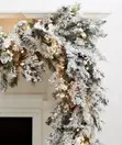 2.7M Snow Flocked Christmas Garland with Lights - 2