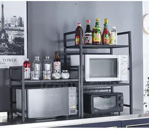 Metallic Microwave Stand - White