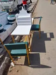 Manicure Set: Nail Table with Shelf and Chairs - 2