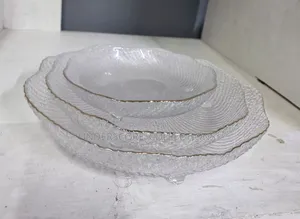 Seti ya Vipande 3 vya Kioo cha Crystal na Ukingo wa Dhahabu