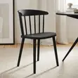 Kiti cha Kulia cha Plastiki Nyeusi cha Kisasa - 5