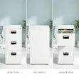 3-Drawer Metal Office Storage Cabinet - White - 2