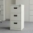 3-Drawer Metal Office Storage Cabinet - White - 3