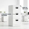 3-Drawer Metal Office Storage Cabinet - White - 5