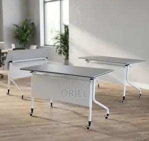 Call Center White Foldable Office Table