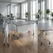 Call Center White Foldable Office Table - 3