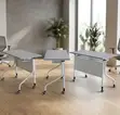 Call Center White Foldable Office Table - 5