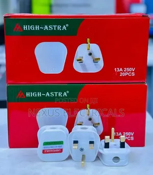 Powermate 13A 250V 3-Pin Fused Electrical Top Plugs (10pcs)
