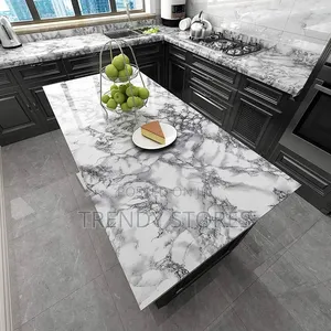 Marble Effect Waterproof Kitchen Wallpaper (60cm x 5m)
